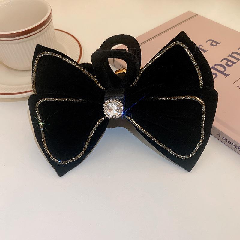 

Французская ретро атласная заколка-краб с бантом - Стиль Хепберн, Элегантная заколка-акула для затылка