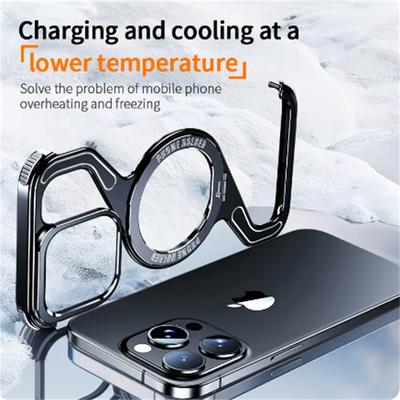 Metal Magnetic Phone Case For Iphone 13 14 15 16 Pro Max Aluminum Stand Phone Cover Support Wireless Charging Alloy Holder Shell