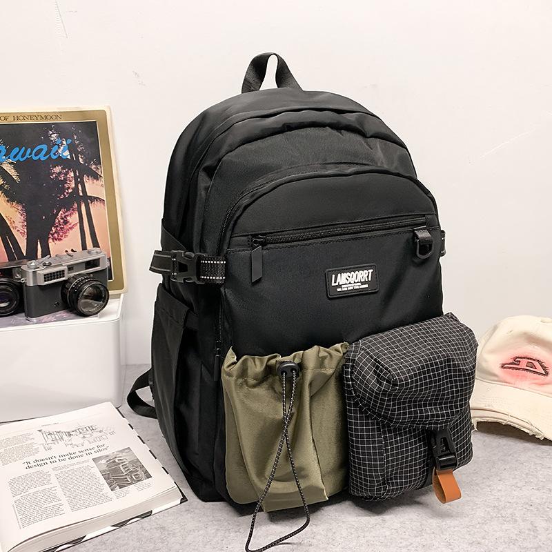 School bag high value tooling wind backpack couple contrast color leisure simple travel mountaineering large capacity