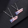 Stainless Steel Puerto Rican Heart Pendant Necklace for Men and Women