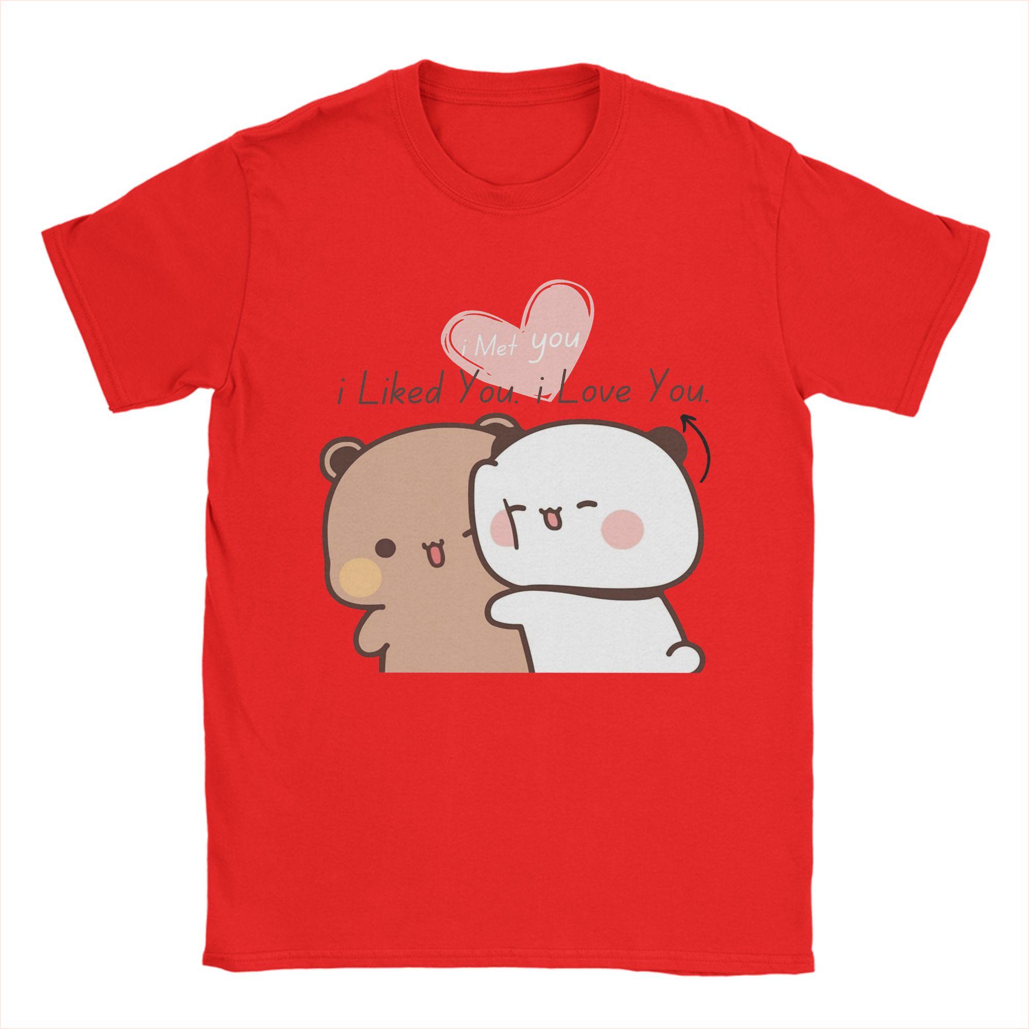 

I Love You Bear and Panda Bubu Dudu Bear TShirts for Men Hipster 100 Cotton Tee Shirt Short Sleeve T Shirts Gift Idea Clothes S