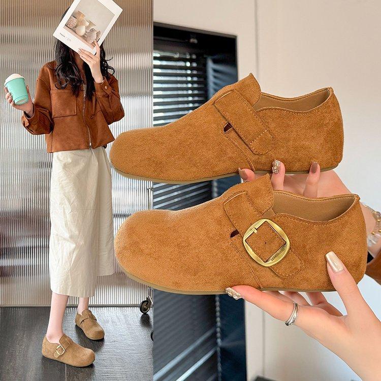 2025 New Spring and Autumn Fashionable Retro Boken Shoes Women's Platform Casual Versatile One-pedal Lazy Boken Shoes