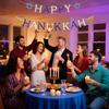Hanukkah Decorations for Home, Pre-Strung Happy Hanukkah Banner, Glitter Chanukah Party Favors with Candelabrum Hexagram for Chanukah Decor Winter