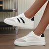 Ladies' Casual Sports Shoes - Lightweight Low Top Shoes with Breathable Lining, Comfortable Sole and Striped Design, Fashionable and Versatile