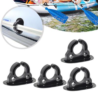 4 Piezas Soportes para Remos Kayak Portarremos Plástico Pinzas para Remos Barco Hinchable Soporte para Remos Clip Guardarremos Fácil de Instalar