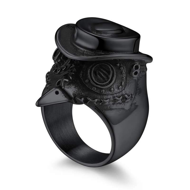 U7 Edelstahl Große Ringe für Mann Vogel Ziege Oktopus Hai Schlange Knochen Charm Größe 7-14 Rock Punk Tier Totenkopf Schmuck