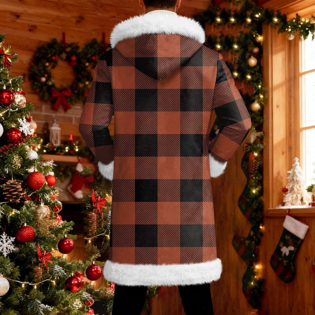 Pánský kardigan s kapucí, dlouhý, hřejivý kabát