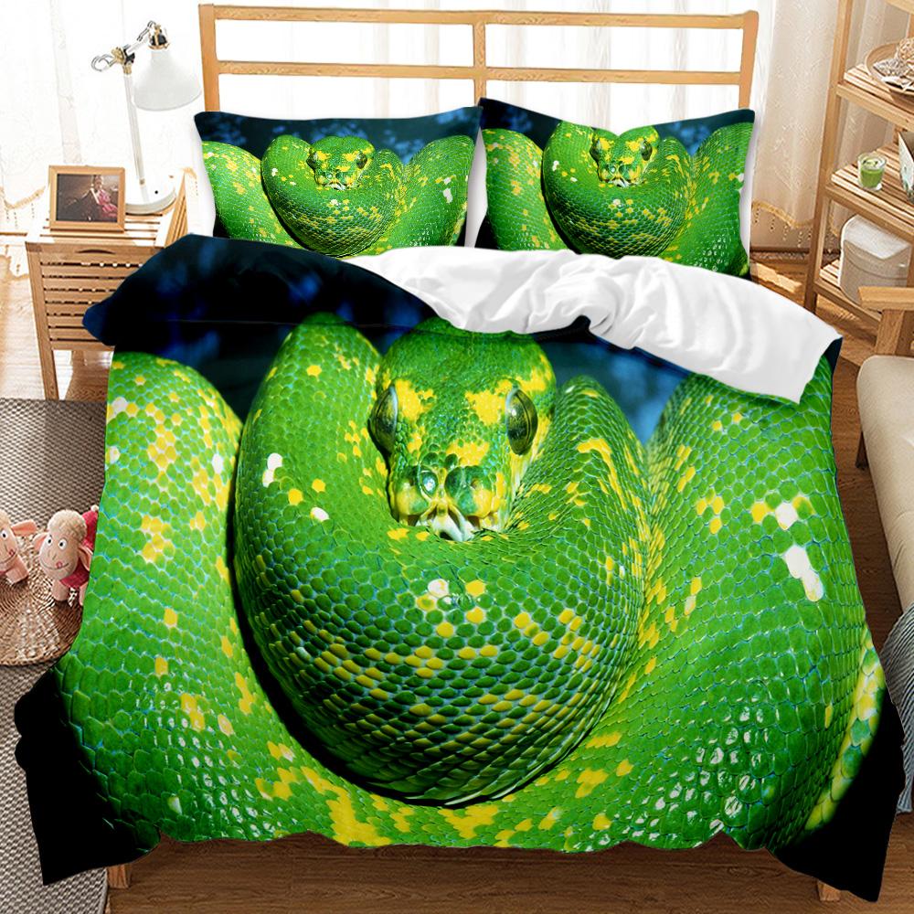 Original Snake Pattern Duvet Cover Set King Size Snake Bedding Set With Pillowcase Quilt Cover 2/3PCS Bedclothes Comforter Cover