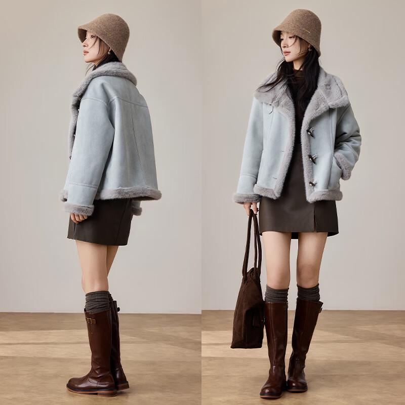 VICTORIA&VERA Women's Winter Faux Shearling Toggle Coat