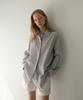 ANOTHER OFFICE WOMEN W. Oversized Stripe Shirt (Gray-Blue)