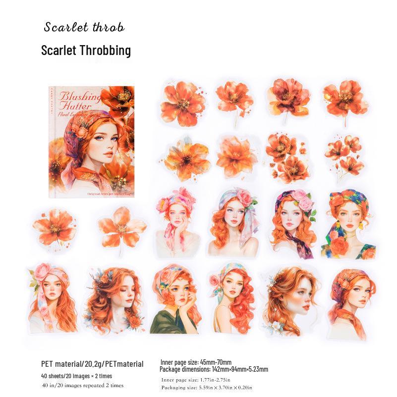 Ретро Стикеры  Цветущие Цветы : Материалы для DIY-журнала и коллажа