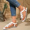Damen Florale Elastische Band Tanga Sandalen Sommer Lässig Flach Zum Hineinschlüpfen Offene Zehen Leichte Bequeme Strandschuhe