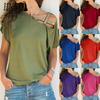 Women's Fashion Casual Solid Color Print Short Sleeve Blouses & Shirts
