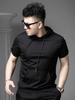 European Style 2025 Summer New Hooded Short-Sleeve T-Shirt Men's Trendy Slim-Fit Top Solid Color Hoodie Half-Sleeve Sweatshirt