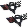 PTDecals 2 Pcs Silver Metal US Flag F1 Racing V8 Symbol Emblem Sticker Badge Vehicle Auto Car Trunk Tailgate Boot Bumper Decocation Decal