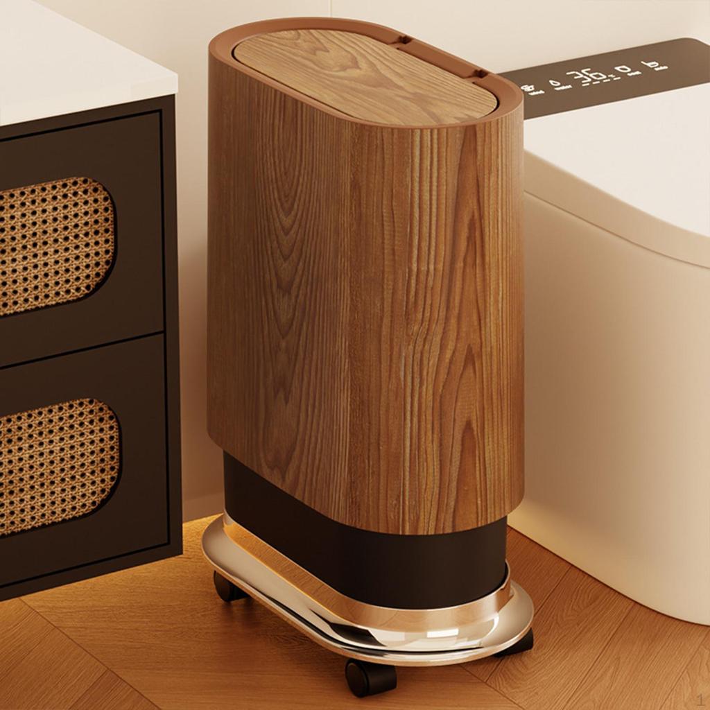 Trash Bin with Removable Wheels Garbage Can Narrow Space Saving Practical Waste for