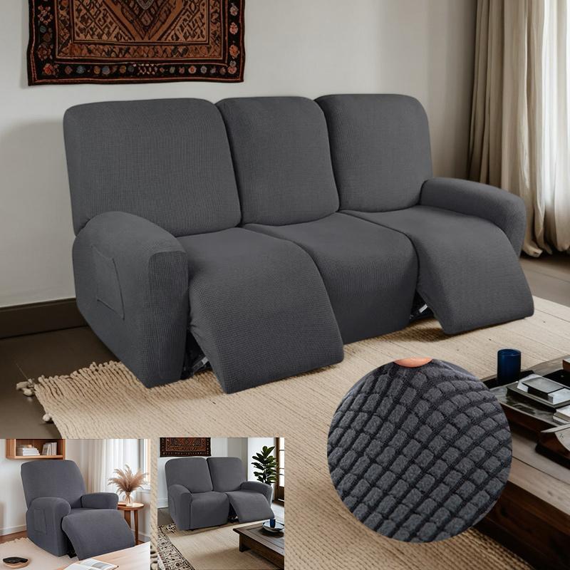 1/2/3seater Recliner Sofa Covers for Living Room Stretch Jacquard Washable Armchairs Slipcover Couch Cover Protects Furniture