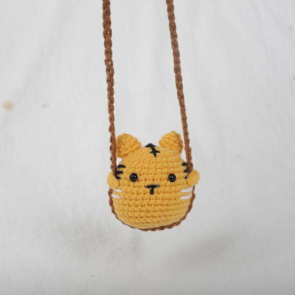 2024 Hand-Knitted Cute Rabbit & Frog Car Hanging Ornament