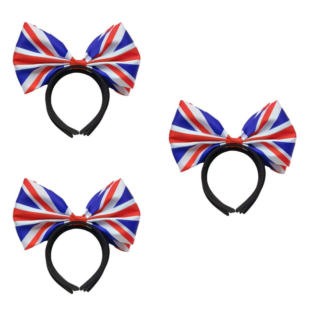 Eye-catching Union Jack Hairband Alice Headband With Large Bow Tie For Patriotic Celebrations