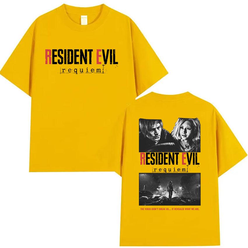 Hot Game Resident Evil Graphic T Shirt Men Women Gothic Clothing Short Sleeve Tshirt Y2k Vintage High Quality Summer Cotton Top