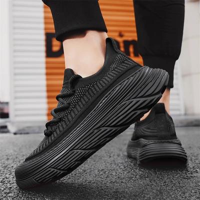 Buty męskie 2024 lato nowe studenckie sportowe do biegania na grubej podeszwie podwyższające siateczkowe oddychające fly-woven męskie popularne modne buty