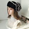 French Style Elegant Pearl Trim Flower Beret Hats Women Vintage Mesh Pillbox Caps Fashion Casual Travel Headwear Wedding Party