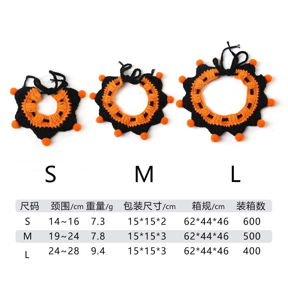 Halloween Pet Scarf Collar Bib Cat Dog Decoration Ghost Festival Hand Knitted Yarn Funny Dress Up Hat