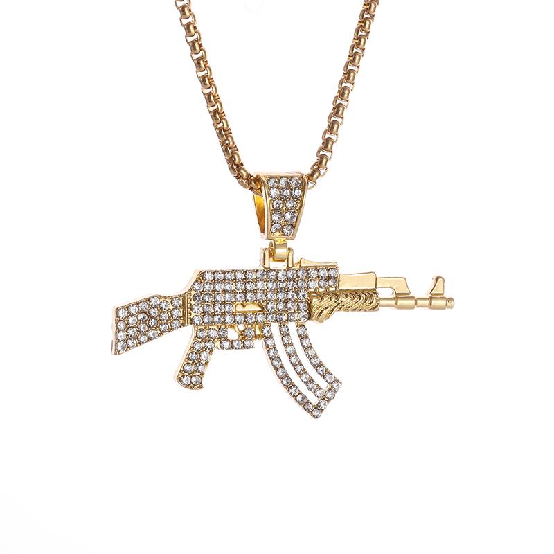 Hip Hop Zircon Dollar Sign Pendant Necklace Men Women Punk Fashion Rock Rap Jewelry Gift