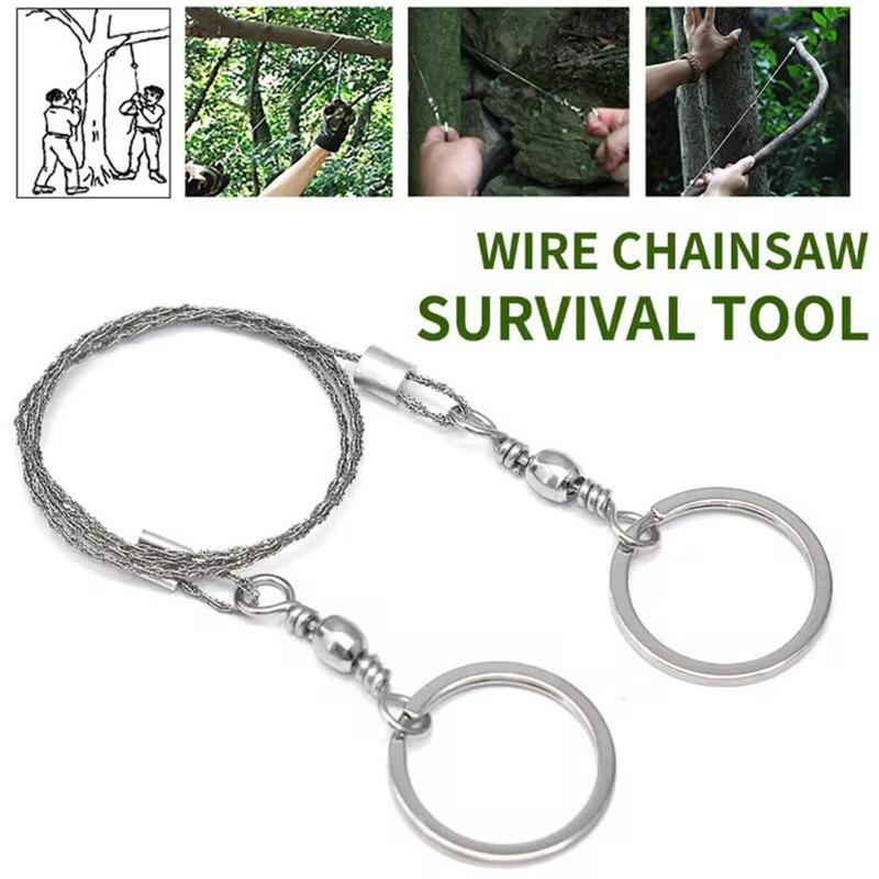 Drátová pila z nerezové oceli Řezací lano Řetězové vybavení pro nouzové cestování Kempování Turistika Outdoor Survive Tool