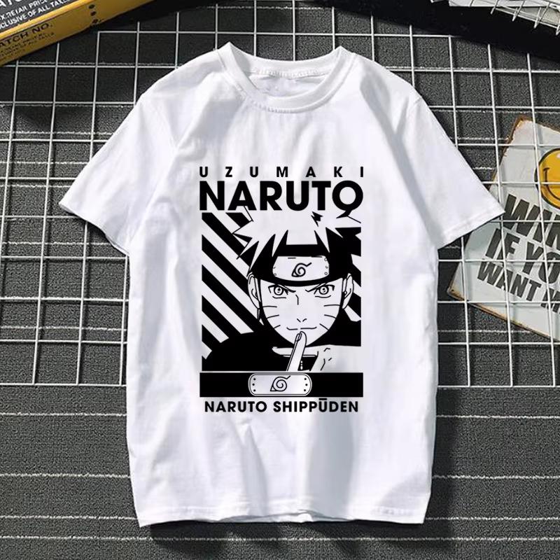 Cotton Top Japanese Anime Naruto Tshirt Graphic Boys Tshirt Shortsleeved Top Sasuke Childrens Clothes Comic Merchandise