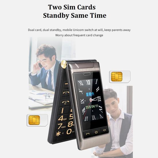 G10-C Keypad Phone High Resolution Dual Display Screen Dual-Card Dual-Standby Mini Large