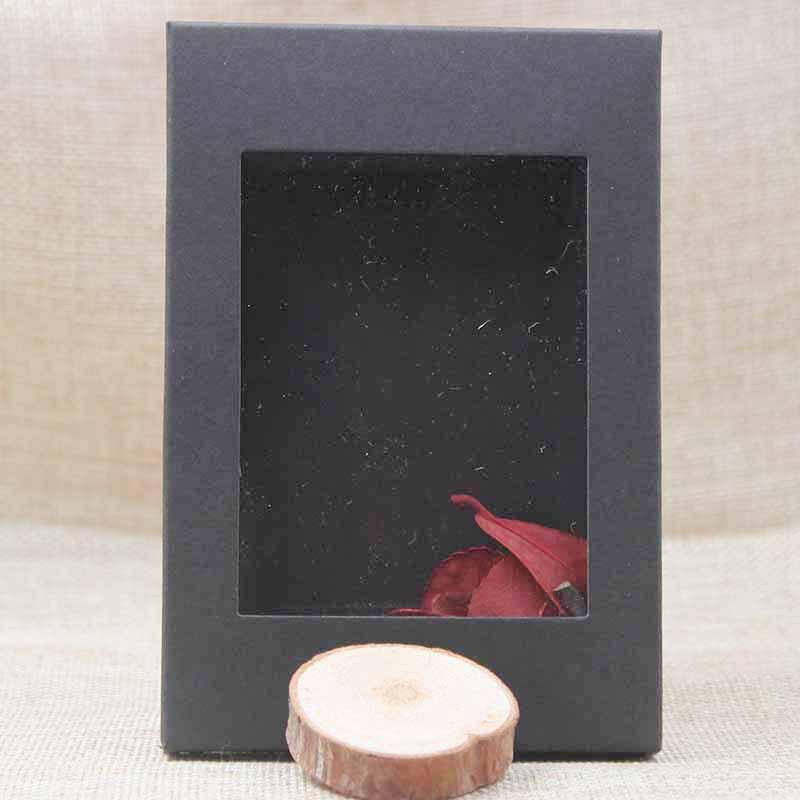 10pcs Mixed Color Kraft Paper Box Romantic Wedding Transparent Window Gift Box Candy Chocolate Biscuit Packaging