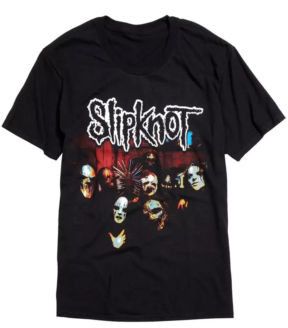 Slipknot SQUAD MASKS Футболка 100% Хлопок Мужские Футболки Топ Новая с бирками Оригинальная и Лицензированная S