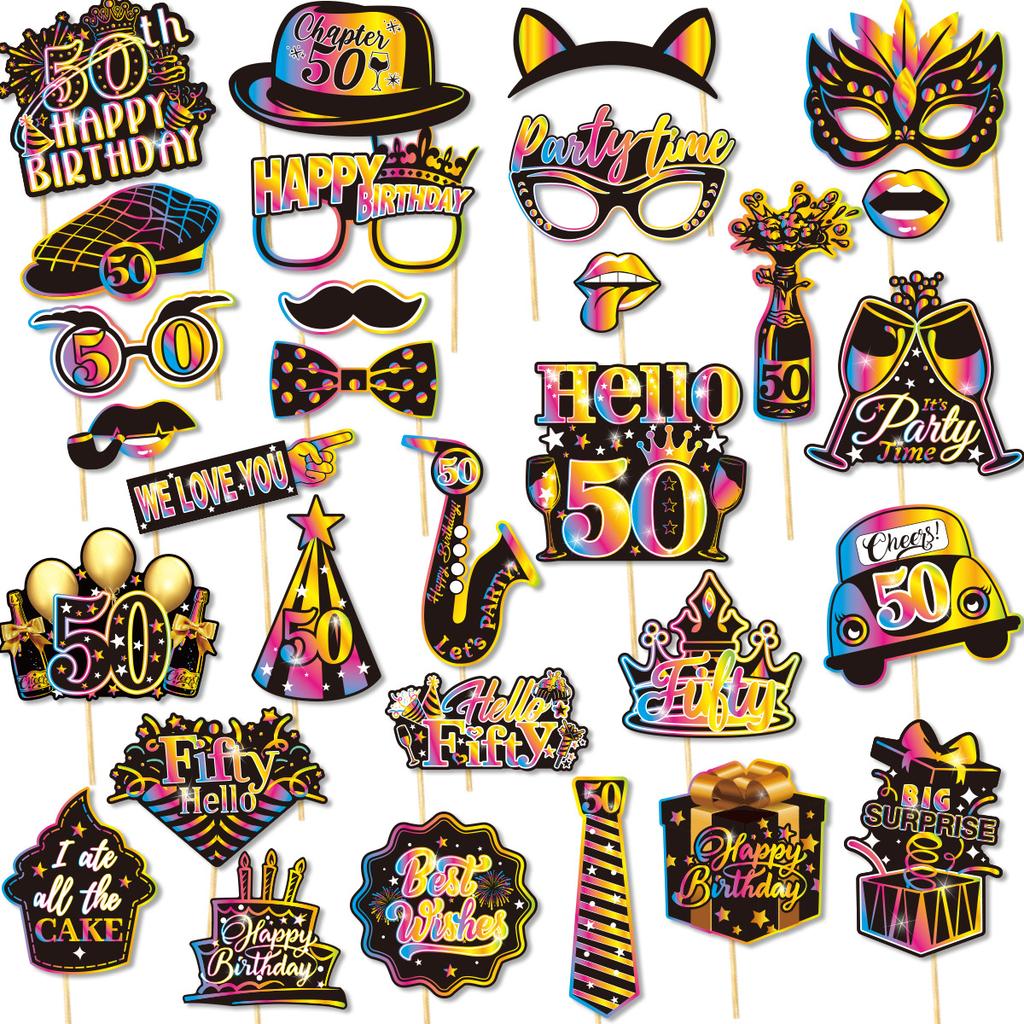 1Set Black 18th 30th 40th 50th 60th 70th 80th Years Old Desktop Honeycomb Ornaments Photo Props for Happy Birthday Party Decor
