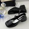 Fashion Women's High Heel Mary Jane Shoes 2025 Spring and Autumn New British Style Square Toe Thick-heeled Pumps for Women Zapatos Mujer