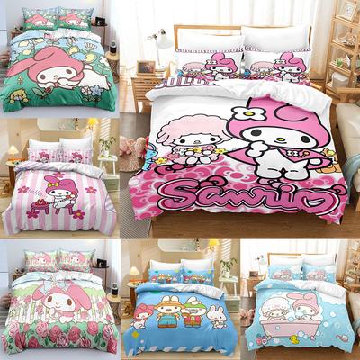 My Melody Bedding Sets Comforter Quilt Bed Cover Duvet Cover Pillow Case 2-3 Pieces Sets Kids Adult Size Cartoon Decoration