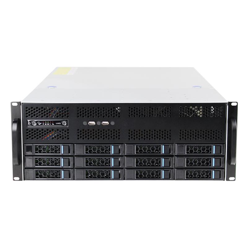 4U Gpu Server 12 Hard Drive Bay Rack Server Case AI Atx Chassis With 6Gb Mini Sas Sgpio Backplane G465-12 M06 серебряный