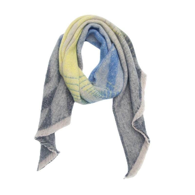 Diagonal Scarf Fashion Women Shawl Yarn Rhombus Shawl Circle Keep Warm
