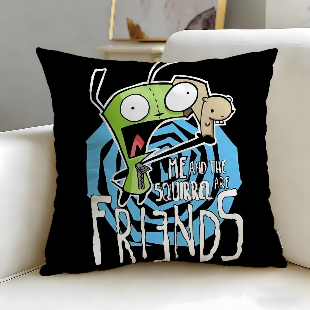 Classic Animated Series Invader Zim Cushion Cover Soft & Easy-Wash Pillow Case – Versatile for Couch, Bed, Travel and Office