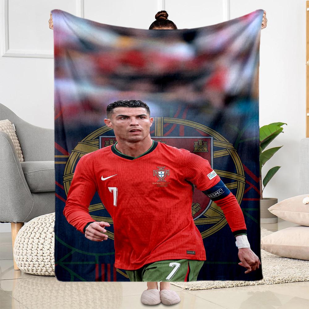 Cristiano Ronaldo 63 Blanket Comfortable Perfect for Office Bed Livingroom Four Seasons Universal Warmthful Decor Gift for Travel Home Birthdays