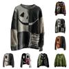 Men's Halloween 3D Printed Long Sleeve Top Round Neck Casual Sports Pullover