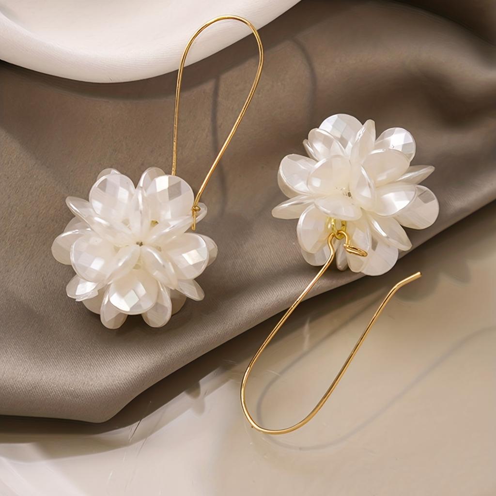 1 para Modne Luksusowe Damskie Kolczyki Wiszące z Dekoracją Kwiatową