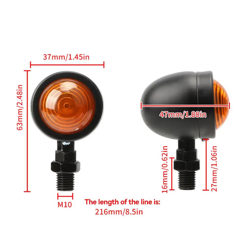 2Pcs Universal Motorcycle Turn Lamp 12V Signal Light LED LED Flashing Light Indicators Blinker for Kawasaki Suzuki Yamaha