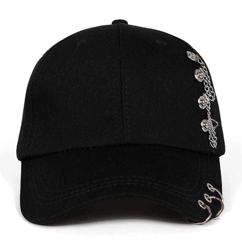 Baseball Cap With Circle Ring Snapback Hats For Women Men Unisex Hip Hop Black White Adjustable Solid Color Kpop Casual New