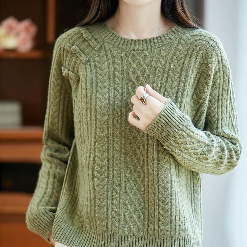 Women Sweater 100% Wool MODERN NEW SAGA O-neck Knit Pullover Thick Winter Jumpers Female Knit Tops