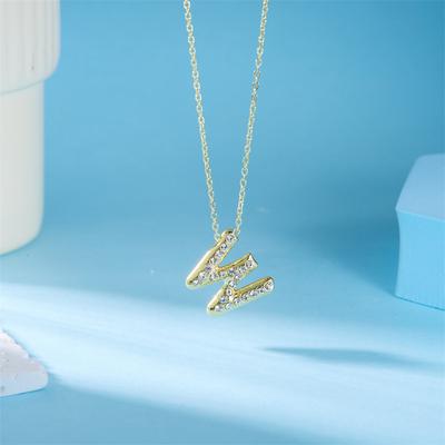 European and American New English Letter Necklace Female Internet Celebrity Diamond Letter Pendant Couple Collarbone Chain
