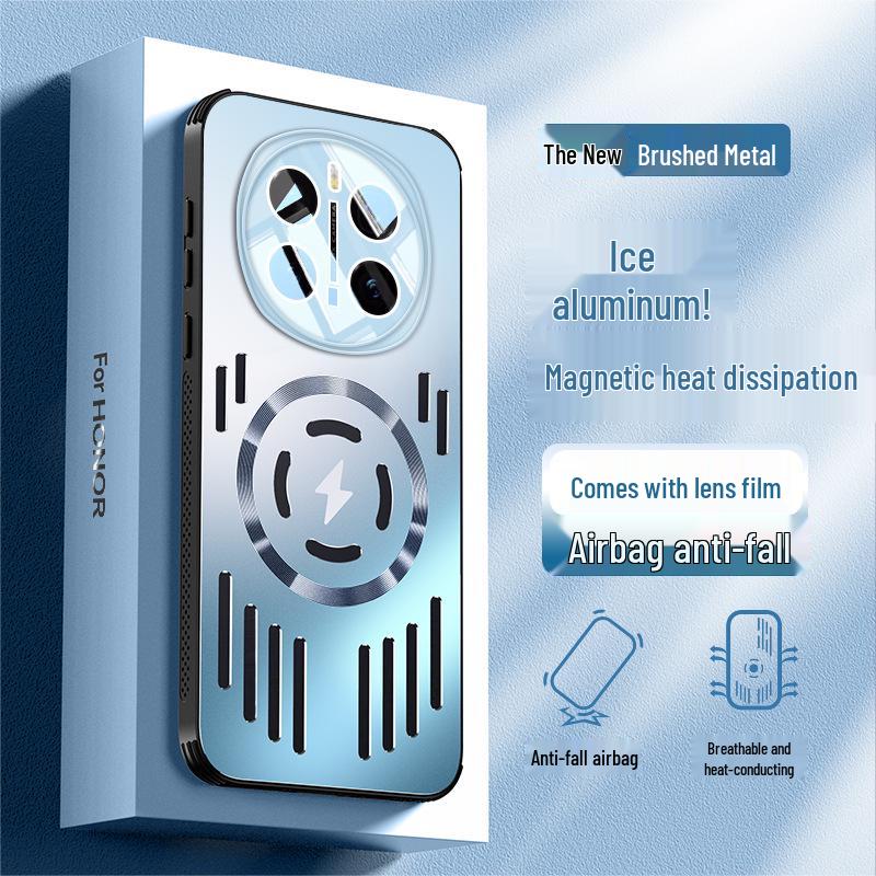 Honor 500Pro Magic 8 Metal Frosted Magnetic X70 Case with Heat Dissipation & Power Protection