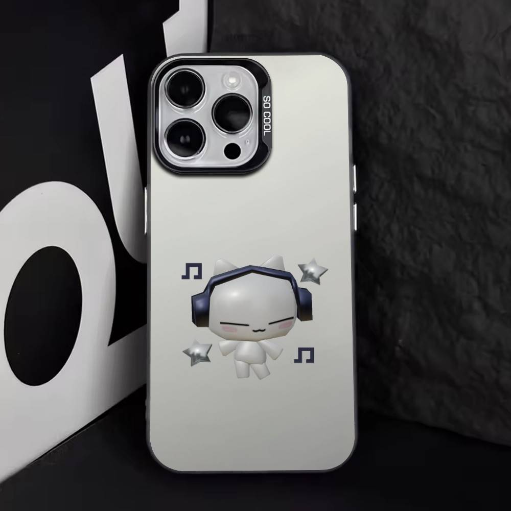 Cute Music cat PNG    Phone Case For iPhone 17,16,15,14,13,12,11 Plus,Pro Max,XS,Colorful Silver Phone case Funda Cover