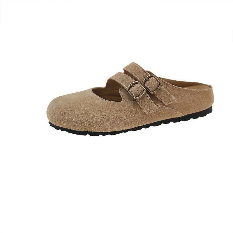 

Модная Ретро Повседневная Женская Обувь Весна Новая Круглый Носок Мелкий Вырез Туфли на Плоской Подошве Модная Противоскользящая Мягкая Подошва Легкие Женские Шлепанцы 35