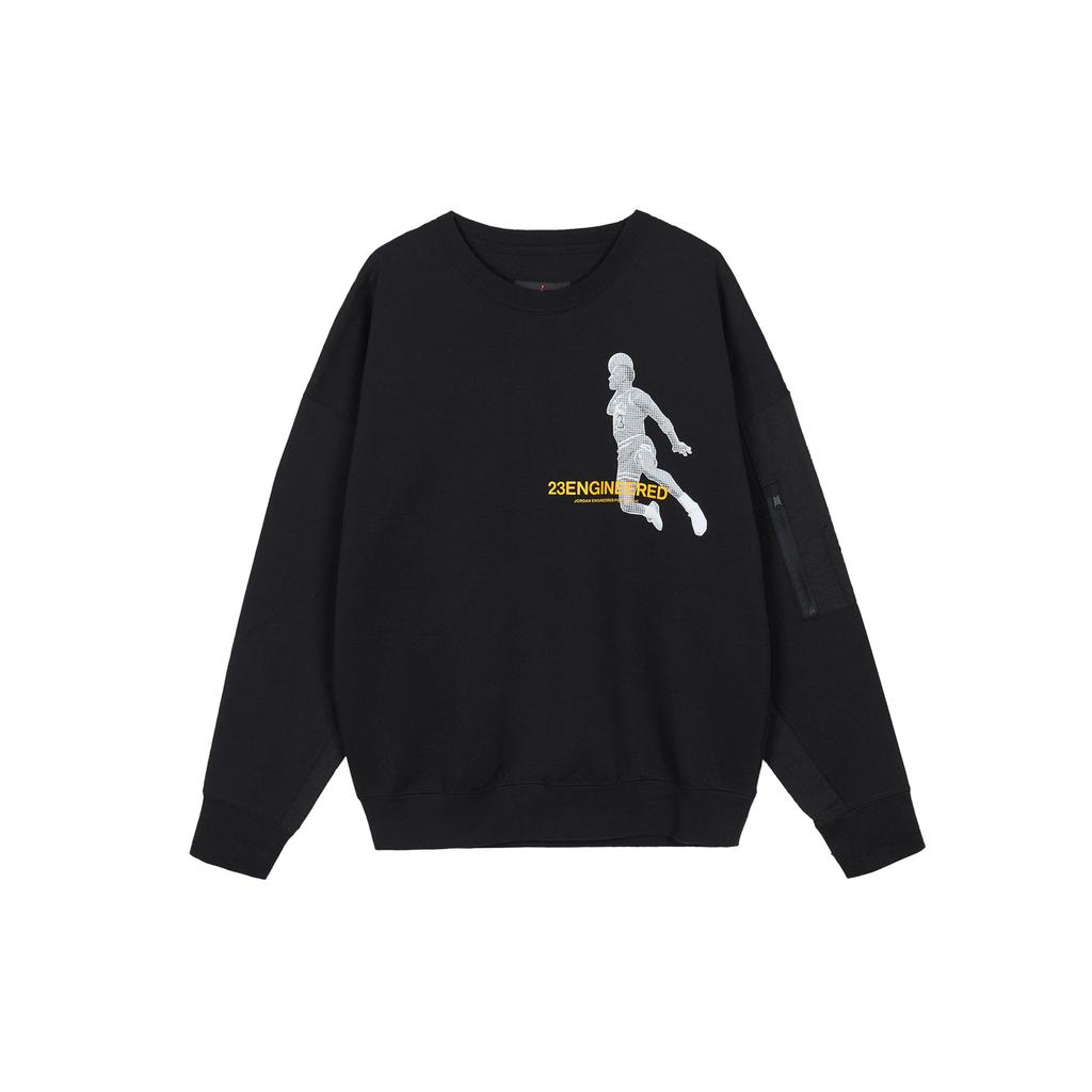 Jordan Casual Knit Crew Neck Basketball Cartoon Sweatshirt Men Tops Black DD3899-010